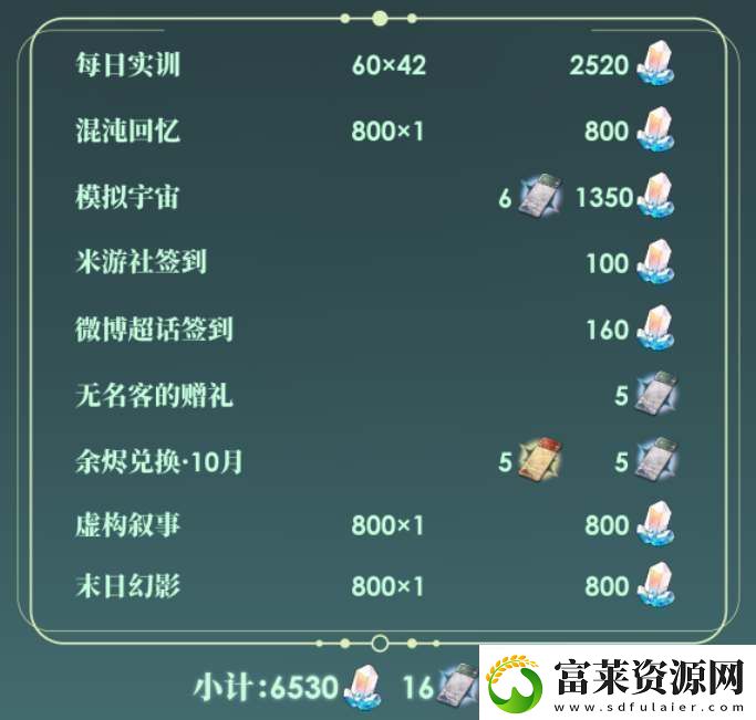 崩壞星穹鐵道2.5可獲取星瓊數(shù)量統(tǒng)計(jì)軟件教程玩法